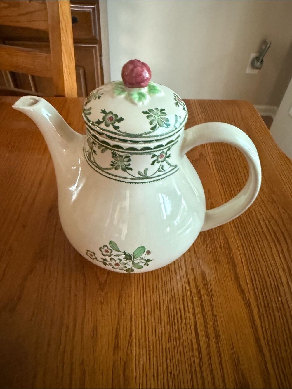 Johnson Brothers Green Floral Backstamp on Cream Ceramic